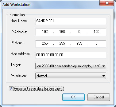 SANDeploy Add Workstation