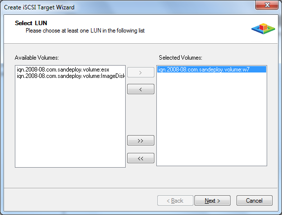 SANDeploy Create iSCSI Target