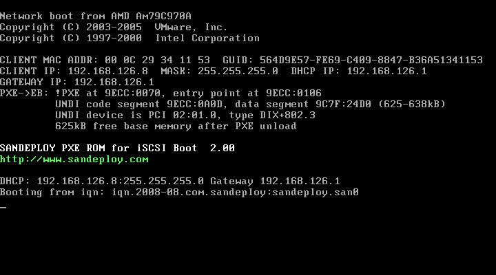 SANDeploy iSCSI SAN iSCSI Boot Target Booting 1