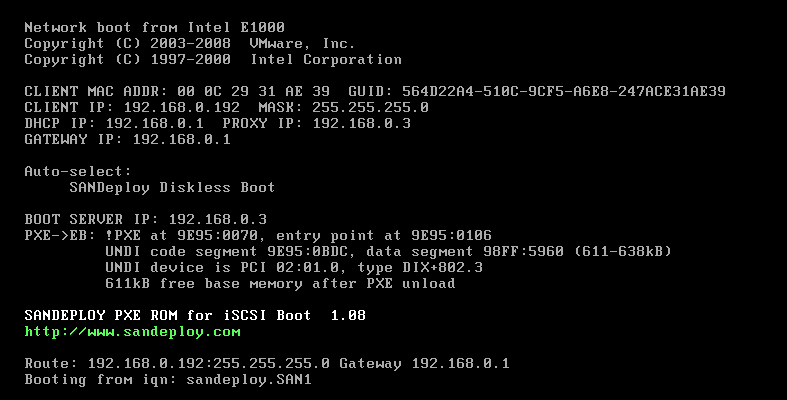 SANDeploy iSCSI SAN iSCSI Boot Target Booting 1