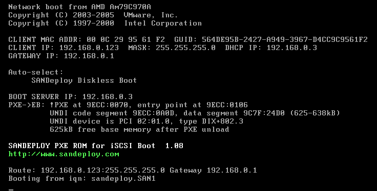 SANDeploy iSCSI SAN iSCSI Boot Target Booting 1