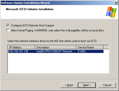 SANDeploy iSCSI SAN iSCSI Boot Target MS Initiator 3