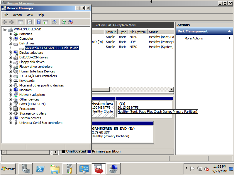 SANDeploy iSCSI SAN Install Windows 2008 8