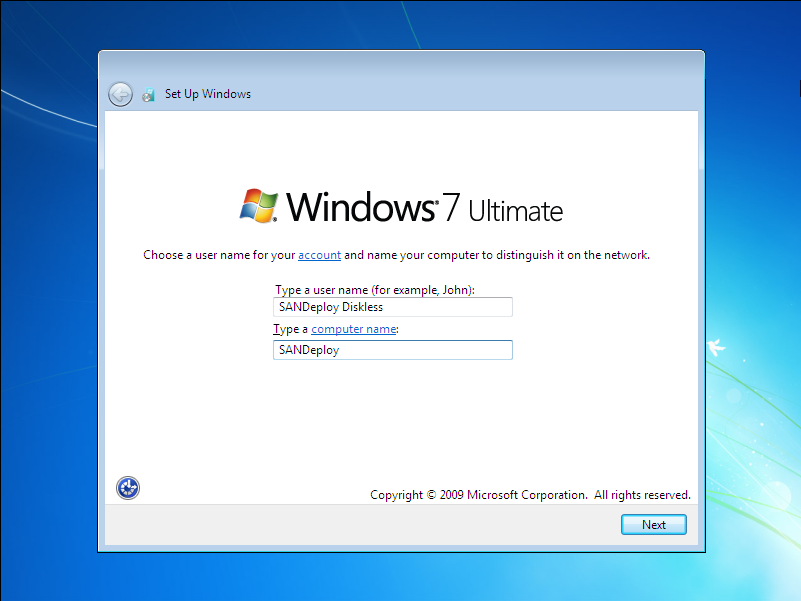 SANDeploy iSCSI SAN Install Windows 7 7