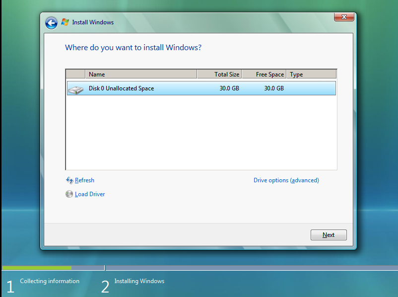 SANDeploy iSCSI SAN Install Windows Vista 5